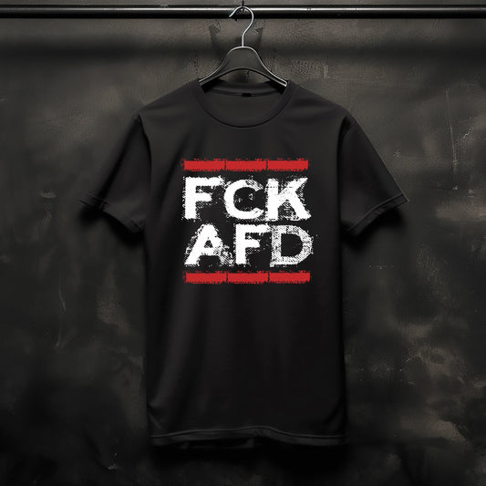 T-Shirt "FCK AFD" bedruckt mittels hochwertigem Siebdruck