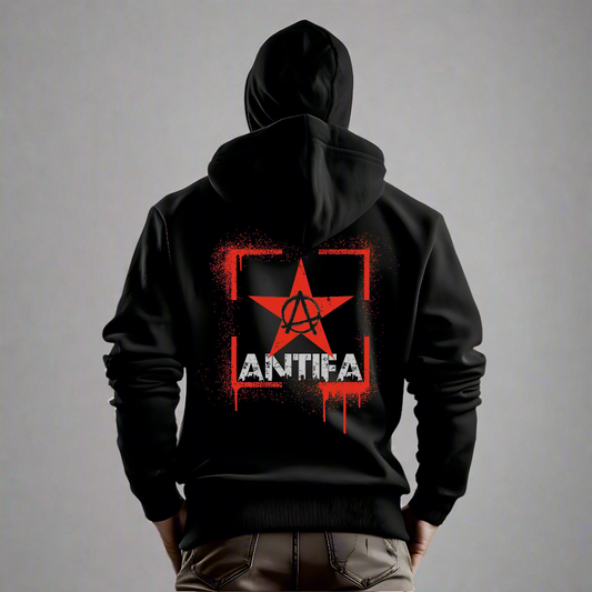 Hoodie Jack & Jones "ANTIFA" bedruckt mittels hochwertigem Siebdruck