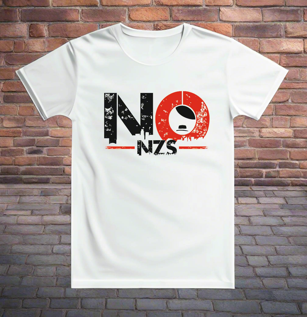 T-Shirt "NO NZS" bedruckt mittels hochwertigem Siebdruck