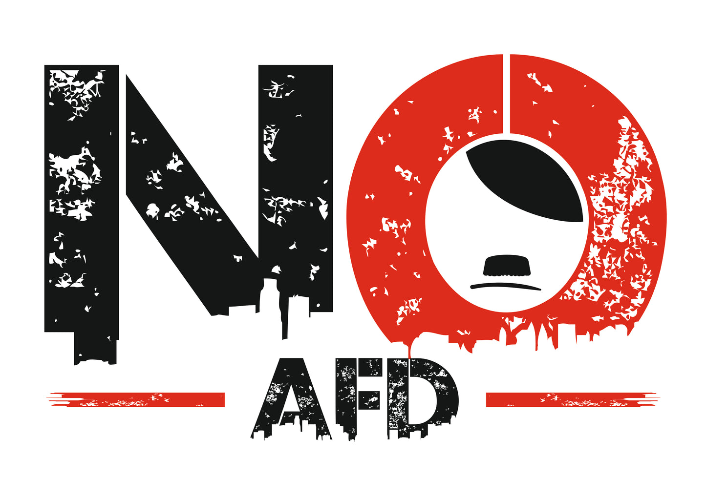 T-Shirt "NO AFD" bedruckt mittels hochwertigem Siebdruck