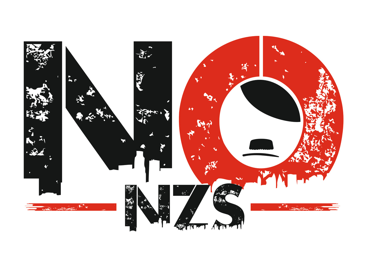 T-Shirt "NO NZS" bedruckt mittels hochwertigem Siebdruck