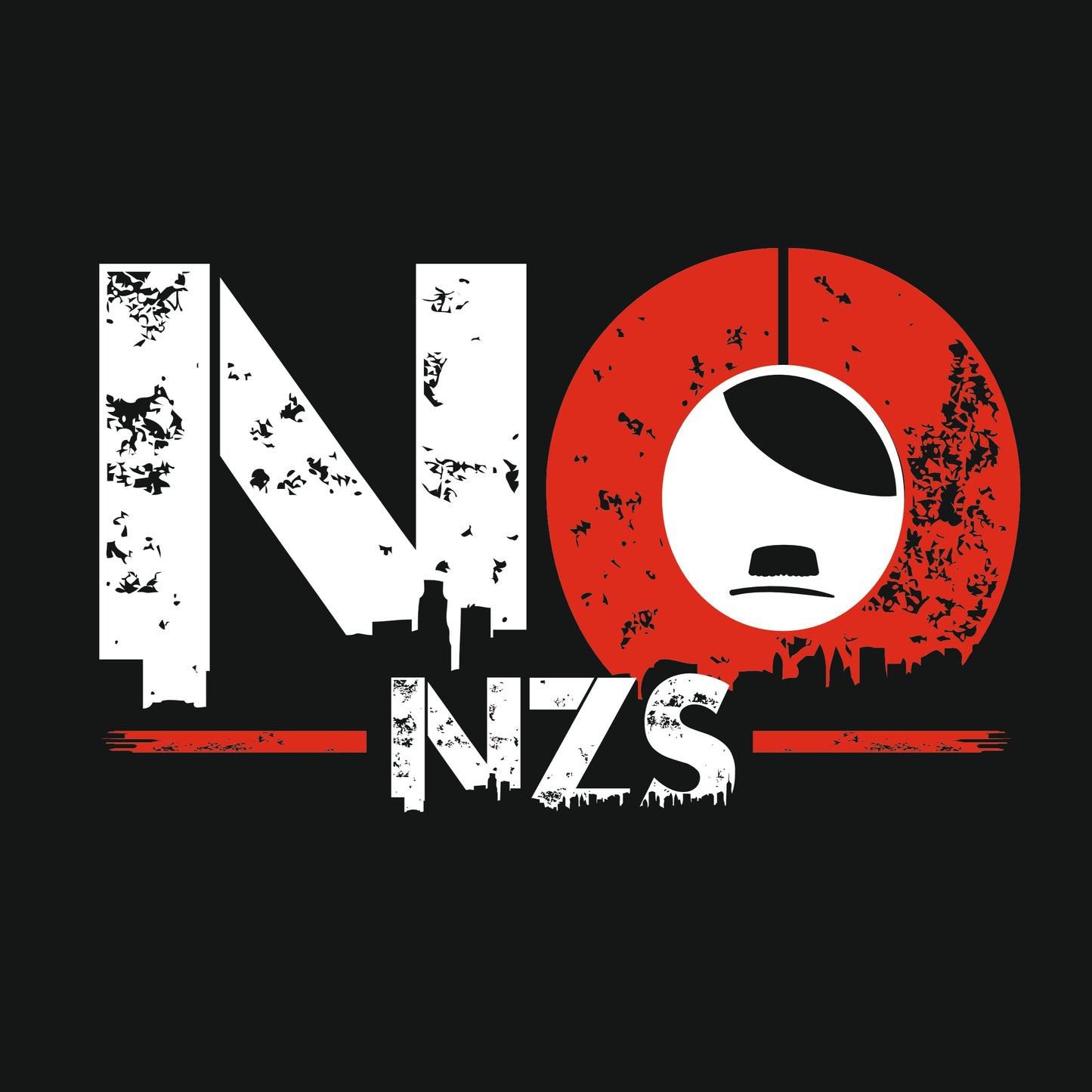 T-Shirt "NO NZS" bedruckt mittels hochwertigem Siebdruck