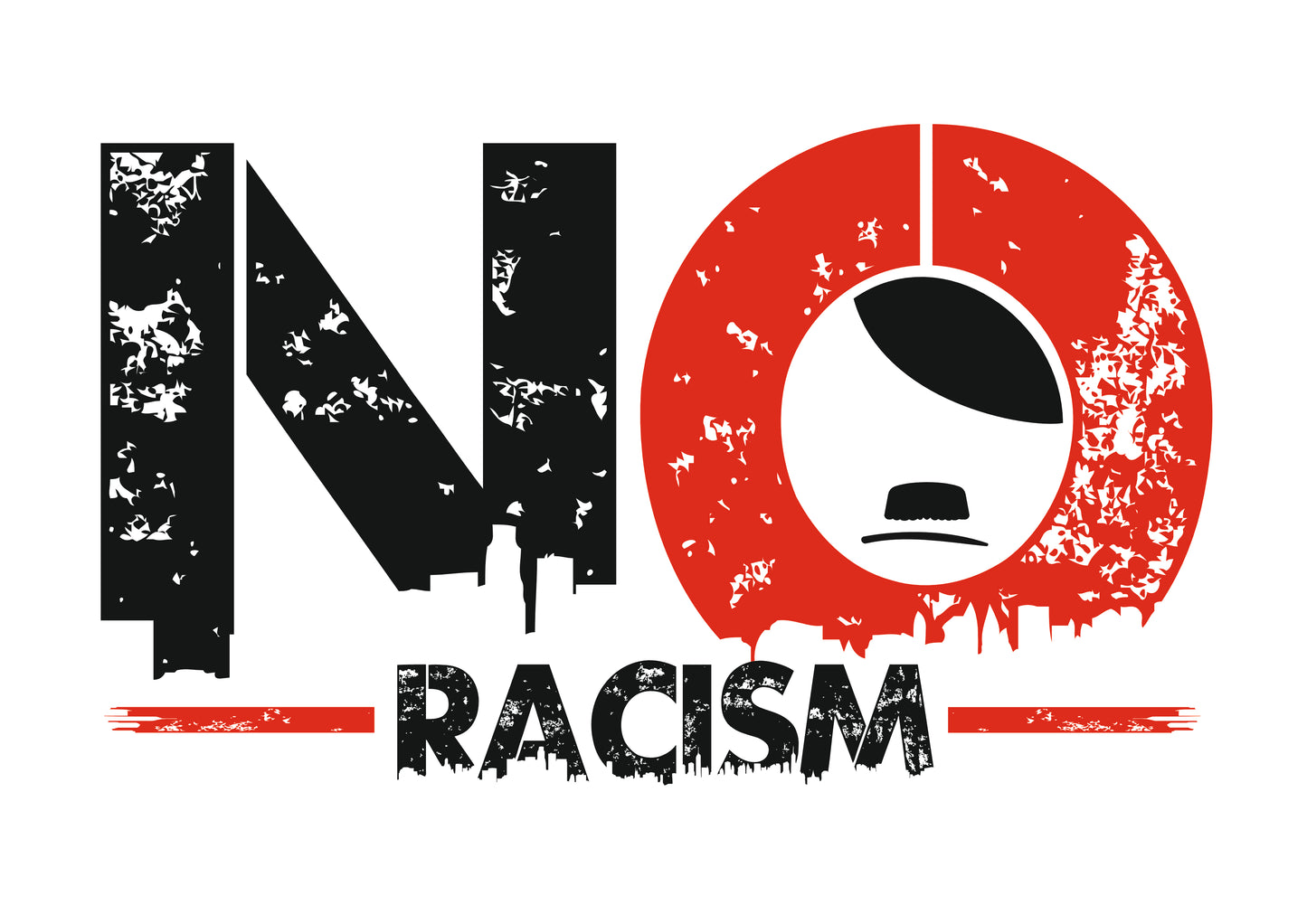 T-Shirt "NO RACISM" bedruckt mittels hochwertigem Siebdruck