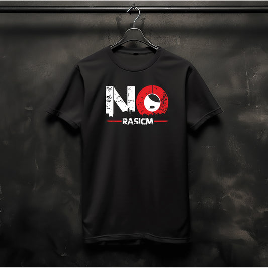 T-Shirt "NO RACISM" bedruckt mittels hochwertigem Siebdruck