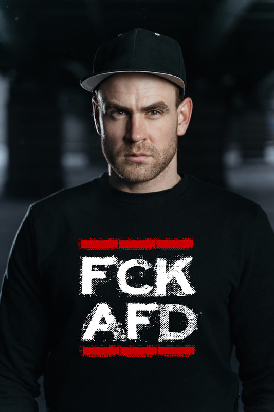 Sweater "FCK AFD" bedruckt mittels hochwertigem Siebdruck