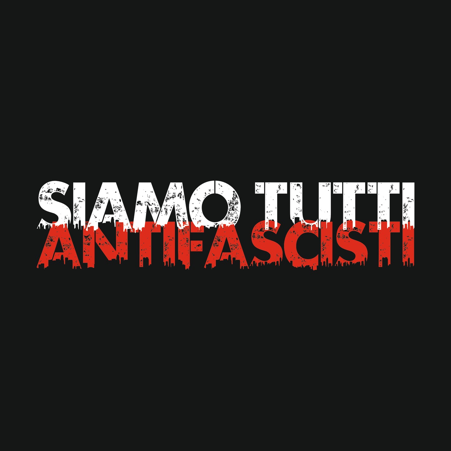 Hoodie "Siamo tutti antifacisti " bedruckt mittels hochwertigem Siebdruck